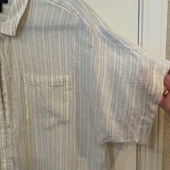 Ladies Lands End dolman-sleeve linen shirt; sz LARGE (14-16) very good condition - Picture 3 of 4